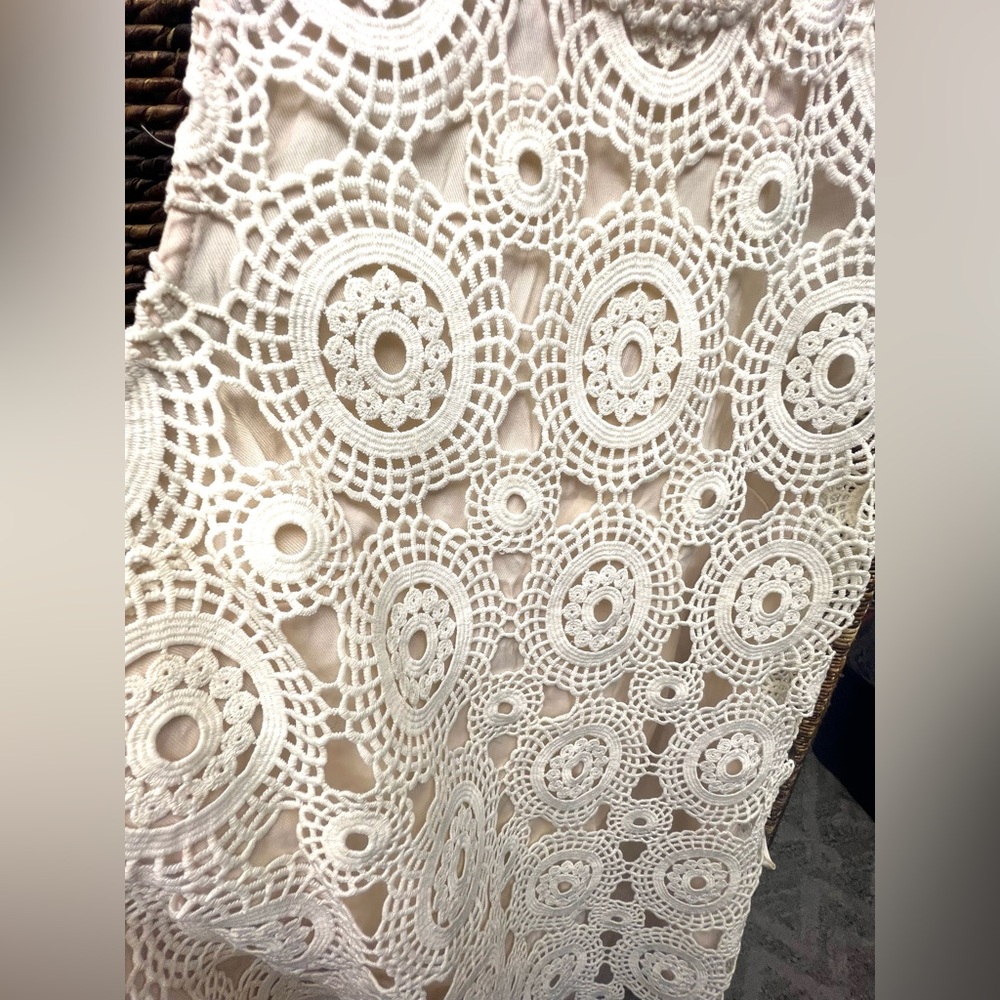 Free People, Cream‎ Dress, Lace , Size:6, Side belt - Picture 3 of 8